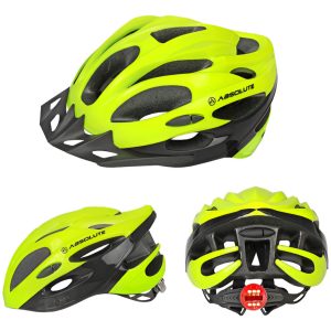 Capacete Ciclismo Absolute Mtb Nero Com Led E Viseira