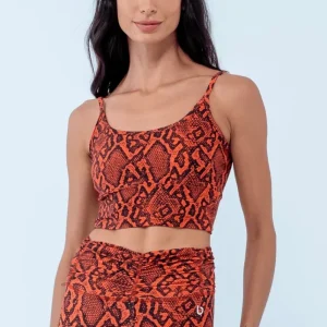 Top Cropped Yas Laranja Animal Print