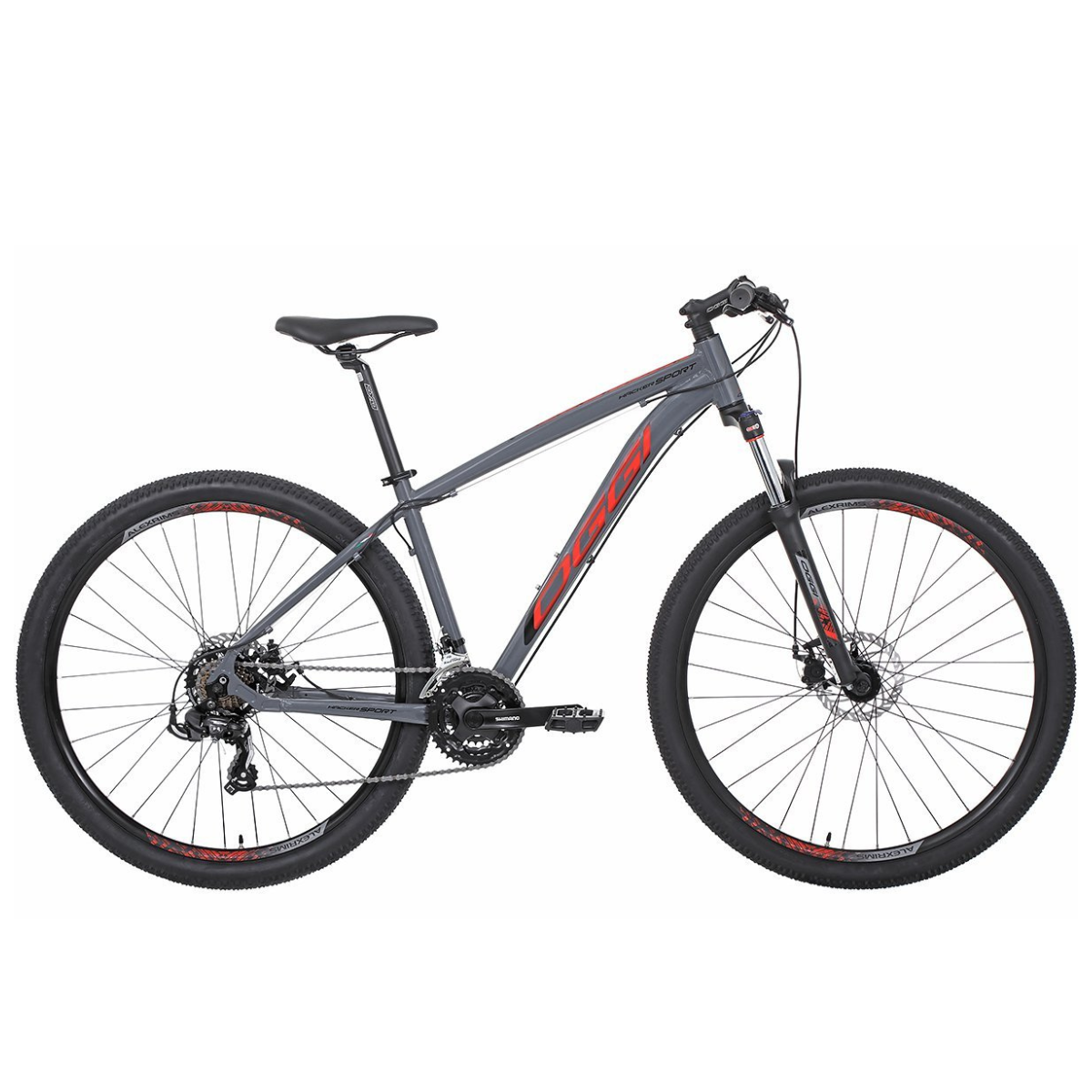 Bicicleta 29 Oggi Hacker Sport Tam 15.5 Cor Grafite/vermelho - Image 2